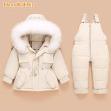 Children Down Jacket jumpsuit Kids Toddler Girl Boy Clothes Coat pants 2pcs Winter Outfit Suit Warm Baby Overalls Clothing Sets
