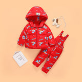 Children Duck Down Coat Jacket + Jumpsuit Toddler Girl Boy Clothes Set Kids Snowsuits Winter Outfit Suit Warm Baby Overall