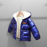 Children Girls Coat Winter Baby Boys Outerwear Cotton-padded Jacket Kids Plush Velvet Thickened Warm Clothing Waterproof