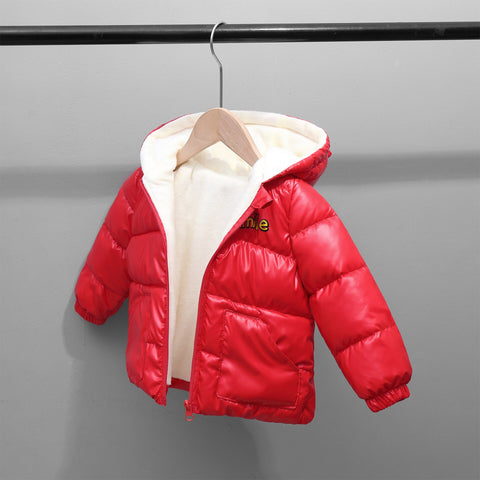 Children Girls Coat Winter Baby Boys Outerwear Cotton-padded Jacket Kids Plush Velvet Thickened Warm Clothing Waterproof