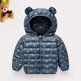 Children Kids Boys Girls Down Coat Cotton Warm Long Sleeves Korean Lovely Print Warm Winter Daily Leisure Hooded