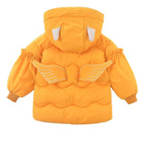 Children Lightweight Down Jackets Boys Girls Middle Kids Baby Infant Wear Winter Outerwear Hooded Angel Wings Long Sleeve