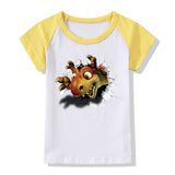 Children Tops Kid T Shirt Cartoon 3D Lion Dinosaur Monster Tiger C Giraffe C Summer Boys Tee Shirt Kid Girl Clothing C2000