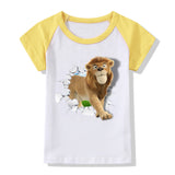 Children Tops Kid T Shirt Cartoon 3D Lion Dinosaur Monster Tiger C Giraffe C Summer Boys Tee Shirt Kid Girl Clothing C2000