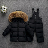 Children Winter Clothing Set -30 Degrees Infant Girls Duck Down Jacket Coat + Jumpsuit Windproof Boys Ski Suit Kids Baby Clothes