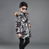 Children Winter Jackets For Boys 2017 Camouflage Long Thick Co Kids Winter Jackets Parkas Outerwe Fur Coll Boys Clothes