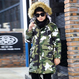 Children Winter Jackets For Boys 2017 Camouflage Long Thick Co Kids Winter Jackets Parkas Outerwe Fur Coll Boys Clothes