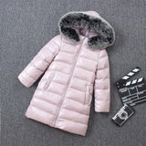 Children Winter Long Down Jacket Thickening Warm Big Nature Fur Clothes Boys Girls Hoodie Outwe Winter Jackets Coats Snowsuit