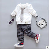 Children clothing set fall autumn boutique kids outfits boy Bow Tie gentleman Suit baby girls boy clothes two piece 1 3 4 year