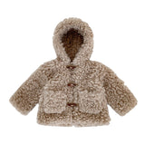 Children polar fleece Outerwear girl wool hooded fashionable thick winter coat