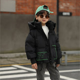 Children's 4-12-year-old thickened down jacket   winter cold boys and Girls Hooded down and down waterproof jacket
