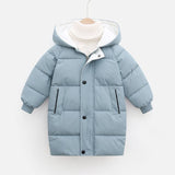 Children's Coat Winter Teenage Baby Boys Girls Cotton-padded Parka & Coats Thicken Warm Long Jackets Toddler Kids Outerwear