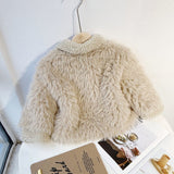 Children's Faux Rabbit Fur Coat  Girls Autumn Winter Jackets  Baby Warm Jackets Thickened Plus Velvet Kids Lamb Wool Coat