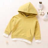 Children's Girl Clothing Hoodies & Sweatshirts For Spring Autumn 2018 New Hooded Long Sleeve Faux Two Piece Pullover Top
