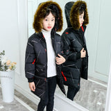 Children's Jacket for Girls Winter Warm Down Cotton Hooded Coats Kid Parka Girl Hooded Long Outerwear Clothes 6 7 8 10 12 Years