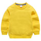 Children's Sweatshirts Girl Kids White Tshirt Cotton Pullover Tops for Baby Boys Autumn Solid Color Bottoming Clothes 1-9 Years