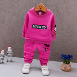 Children's We girl spring Summer Baby kids tracksuit Boys casual sport suit Mickey boy T-shirt + Minnie Pants 2pcs Set Clothes