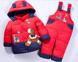 Children's Winter Down Jackets For Girls Boys Snowsuit Overalls Kids Autumn Warm Jackets Toddler Outerwear Baby Coat Pant Suits