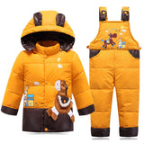 Children's Winter Down Jackets For Girls Boys Snowsuit Overalls Kids Autumn Warm Jackets Toddler Outerwear Baby Coat Pant Suits