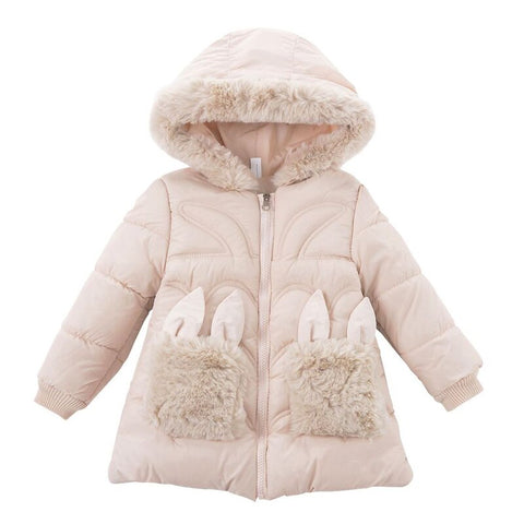 Children's Winter Thick Coat To Keep Warm Cute Girls In The Long Coat Pocket Decoration 1-3 Years Old