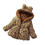 Children's coats kids baby girls clothing winter girls cotton clothes baby leopard thick clothes girls warm jacket outerwear