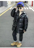 Children's down jacket medium and long thickened boys' and girls' clothes, foreign style and fashionable children's clothes