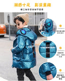 Children's down jacket medium and long thickened boys' and girls' clothes, foreign style and fashionable children's clothes