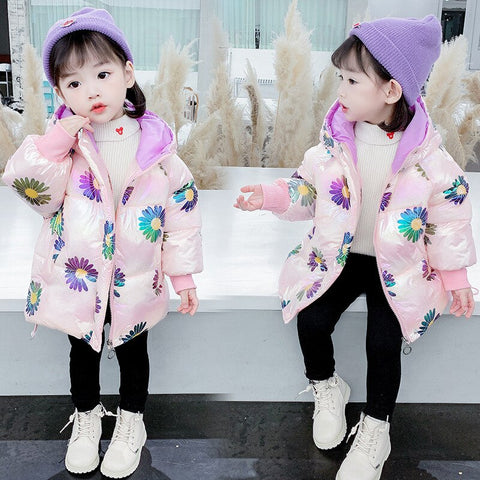 Children's warm jacket children's winter cotton padded jacket for girls