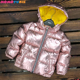 Children winter jacket for kids girl silver gold Boys Casual Hooded Coat Baby Clothing Outwear kids duck down Jacket snowsuit
