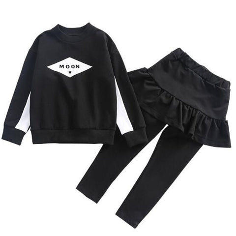 Childrens Clothing Set Casual Girls Clothes Long Sleeve Spring Autumn Kids Suits Leggings Shirts Girl Suit 2018 New 4-15T O-Neck