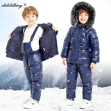 Childrens' Down Jacket Winter Jumpsuit for Children Baby girls  Coats Parka for Girls Baby Boys Snowsuit 2Pcs Baby Winter Set