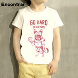 Childrens Go Hard Or Go Home Design Baby Boys/Girl T Shirt Kids Funny Short Sleeve Tops Children Cute T-Shirt,HKP2014