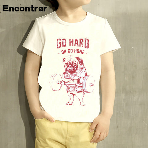 Childrens Go Hard Or Go Home Design Baby Boys/Girl T Shirt Kids Funny Short Sleeve Tops Children Cute T-Shirt,HKP2014