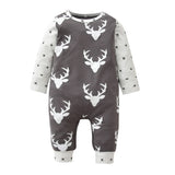 Christmas Baby Rompers Long-sleeved Deer Printed Newborn Toddler Jumpsuit Baby Boys Clothes Infant Clothing