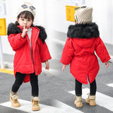 Christmas Baby Toddler Girl Winter Co Cotton-padded Parka 2018 Winter Jacket Kids Warm Thick Fur Hooded Child Outerwe JW4151