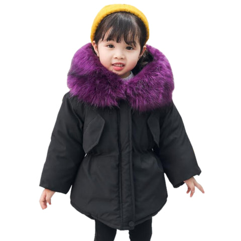 Christmas Baby Toddler Girl Winter Co Cotton-padded Parka 2018 Winter Jacket Kids Warm Thick Fur Hooded Child Outerwe JW4151