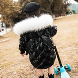 Christmas Costumes For Girls Teen Children Clothing Long Silver Jacket Baby Girl Clothes Coat Snowsuit Outerwear Parka Snow Wear