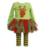 Christmas Kids Clothing Sets 100% Cotton Clothing Boutique Christmas Baby Girls Clothes Long Sleeve Dress + Leggings Pants Sets