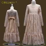 Christmas Long Sleeve A-line Dresses for Girls 10 12 13 14 15 Years Old Teenage Girls Lace Pageant Dress for Party and Wedding