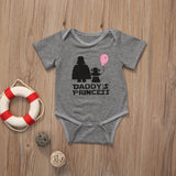 Cotton Newborn Baby Girls Daddy' s princess T-shirt Short Sleeve Graphic Tee Toddler Clothes Top