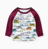 Cotton Spring Autumn Kids T shirt For Baby Children T-shirt Cartoon Cars Tees Baby Boys Clothes Fashion Kids Clothing