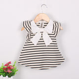 Cute And Loose Sleeves Children's Clothing 2018 Girls Fashion Leisure Navy Striped Children's Dress