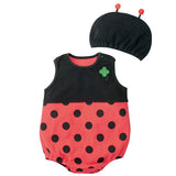 Cute Baby Clothes Cartoon Baby Boy Girl Rompers Cotton Animal And Fruit Pattern Infant Jumpsuit + Hat Set Newborn Baby Costumes