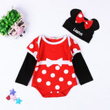 Cute Baby Clothing Set Cartoon Animal Minnie Baby Rompers Long Sleeve + H Cotton Newborn Infant Baby Girls Boys Outfits