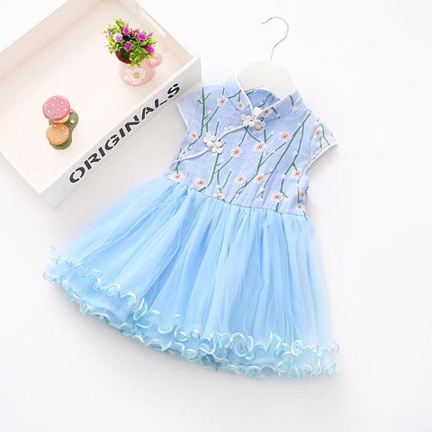 Cute Baby Girl kids flower dresses Princess Floral Tutu toddler girls summer Birthday Party Princess Dress Lace l0705