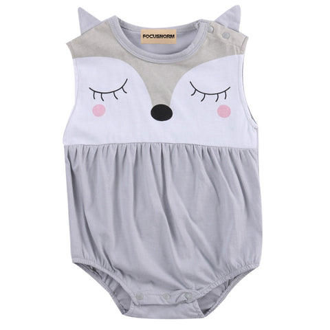Cute Baby Summer Clothing Set Newborn Infant Baby Boy Girls Fox Cartoon Clothes Cotton Romper Outfits