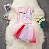 Cute Cartoon Dress For 2-6 Years Baby Girls Kids Infantil Party Vestidos Unicorn Dresses Junior Scho Costume Kids Homecoming