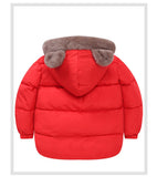 Cute Children Winter Clothes Double-sided Wear Kids Boy Warm Thicken Jacket Down Cotton-padded Jacket Plus Velvet Short Hoodie