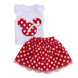 Cute Kids Baby Girls Minnie Mouse Dress Vest Tops Skirt Toddler Clothes Set
