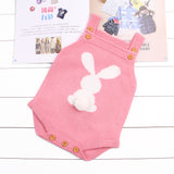 Cute Newborn Baby Boy Girls Bunny Knitting Wool Pom Pom Romper Jumpsuit Outfits Set Sleeveless baby boy girls clothes